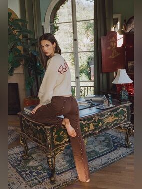 With Jean Ray Pants in Brown